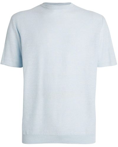 Sease Linen-cotton T-shirt - Blue