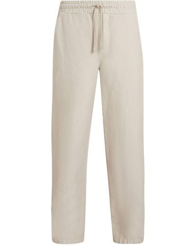 AllSaints Cotton-linen Relaxed Hanbury Trousers - Natural