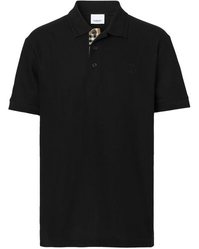 Burberry Tb Monogram Polo Shirt - Black