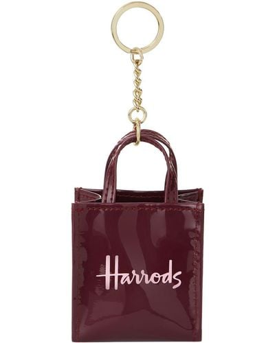 Harrods Mini Shopper Bag Keyring - Purple