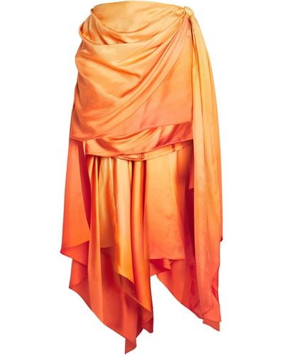 Zimmermann Silk Tranquillity Scarf Mini Skirt - Orange