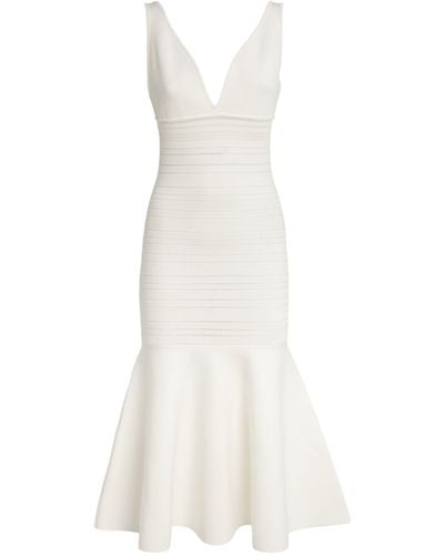 Victoria Beckham Knitted Midi Dress - White