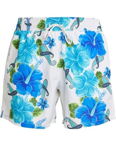 Etro Hydrangea Print Shorts - Blue