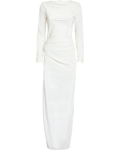 16Arlington Velvet Ruched Nubria Gown - White