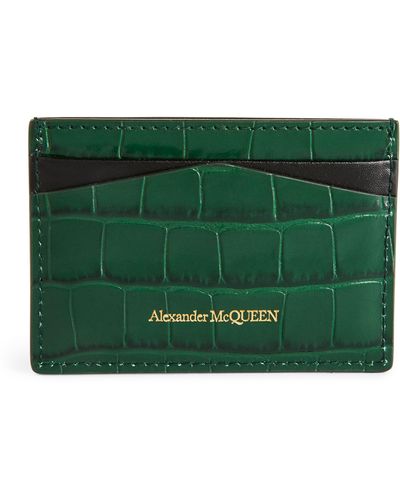 Alexander McQueen Leather Skull Card Holder - Green