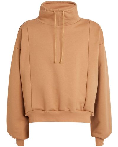 Hed Mayner Cropped Oversized Sweatshirt - Brown
