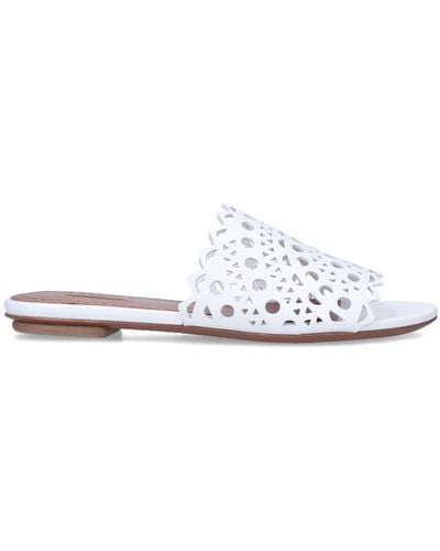 Alaïa Leather Vienne Sandals - White