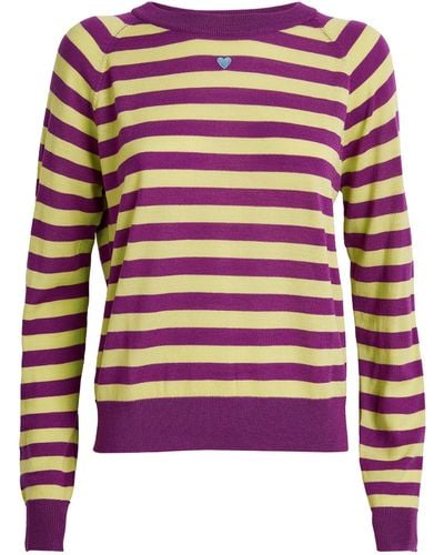 MAX&Co. Wool Crew-neck Striped Jumper - Red