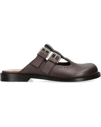 Loewe Leather Campo Mary Jane Mules - Brown