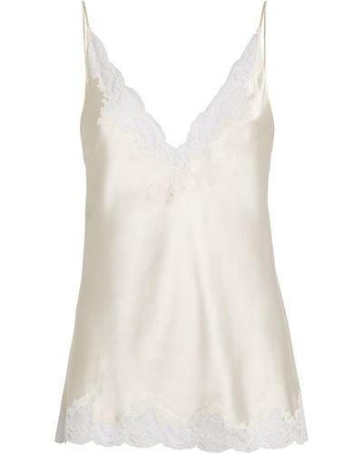 Carine Gilson Silk Lace-detail Camisole - White