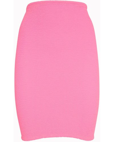 Hunza G Crinkle Mini Skirt - Pink