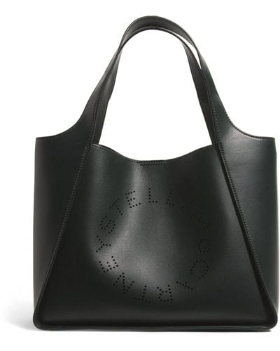 Stella McCartney Faux Leather Stella Logo Tote Bag - Black