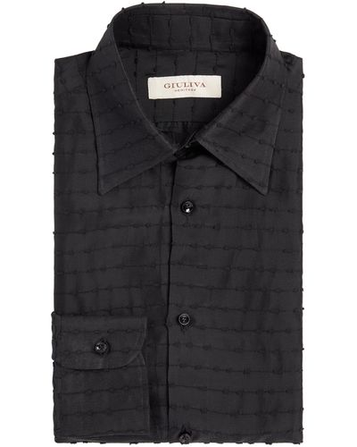 Giuliva Heritage Silk Textured Shirt - Black