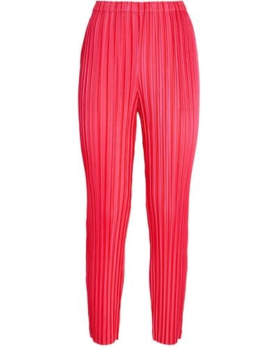 Pleats Please Issey Miyake Vege Mix 1 Trousers - Red