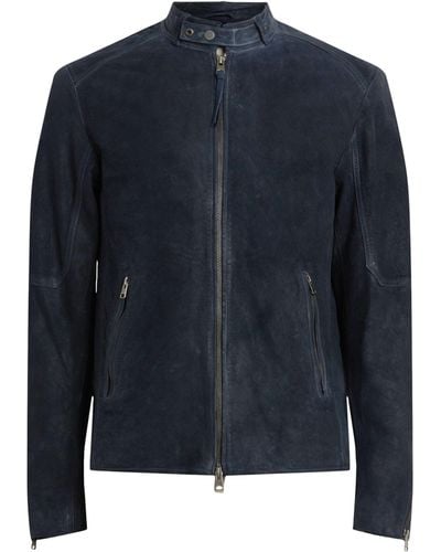 AllSaints Cora Leather Jacket - Blue