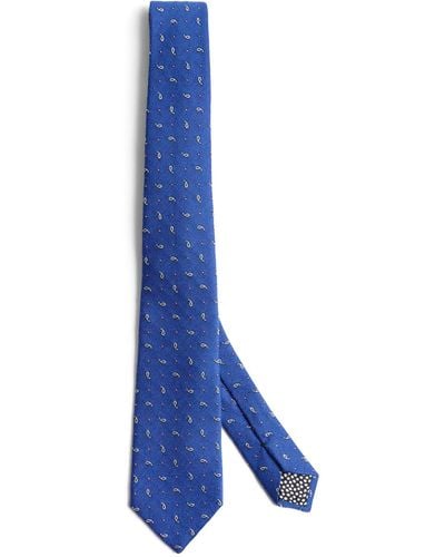 Paul Smith Silk Paisley Tie - Blue