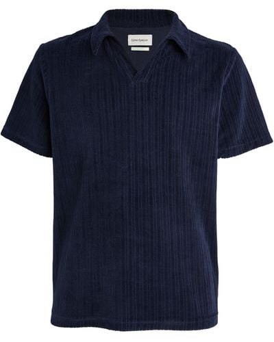 Oliver Spencer Corduroy Austell Polo Shirt - Blue