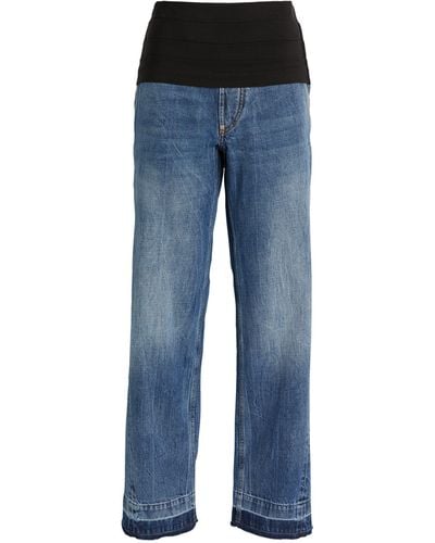 Stella McCartney Tuxedo-panel High-rise Straight Jeans - Blue