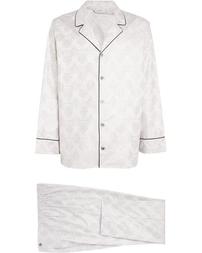 Zimmerli Luxury Jacquard Pyjama Set - White