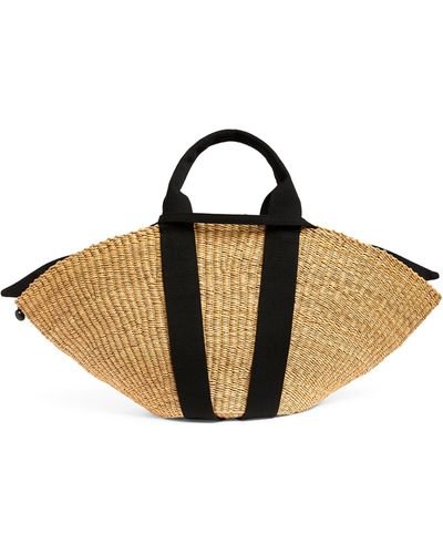 Muuñ Medium Elephant Grass Sophie Basket Bag - Black