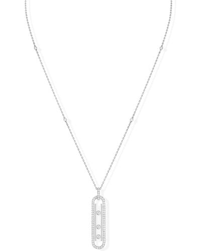 Messika White Gold And Diamond Move 10th Birthday Necklace - Metallic