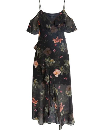 AllSaints Viviana Floral Maxi Dress - Black