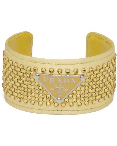 Prada Embellished Cuff Bracelet - Yellow