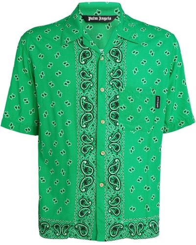 Palm Angels Paisley Print Short-sleeve Shirt - Green