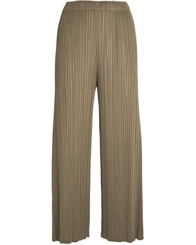 Pleats Please Issey Miyake Monthly Colours March Wide-leg Trousers - Natural
