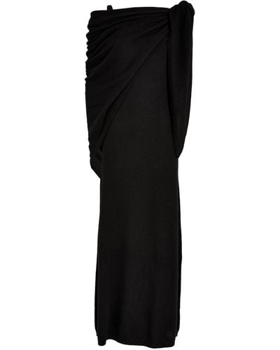 Totême Shawl-detail Maxi Dress - Black