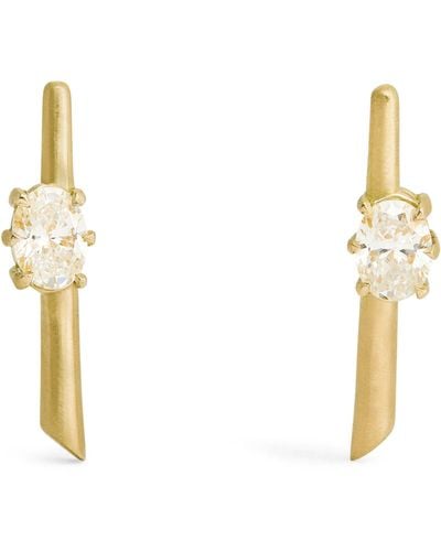 Jade Trau Yellow Gold And Diamond Celestial Rae Stud Earrings - Metallic