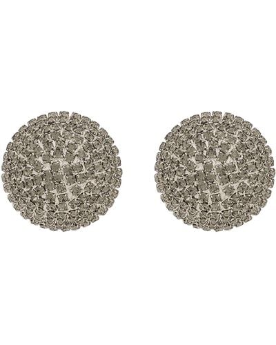Dolce & Gabbana Crystal-embellished Clip-on Earrings - Grey
