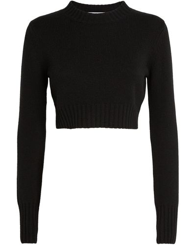 Max Mara Cashmere Cropped Sweater - Black