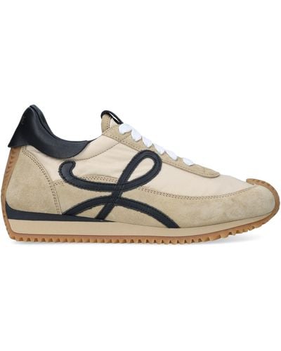 Loewe Flow Runner Monogram Leather And Shell Sneakers - Brown