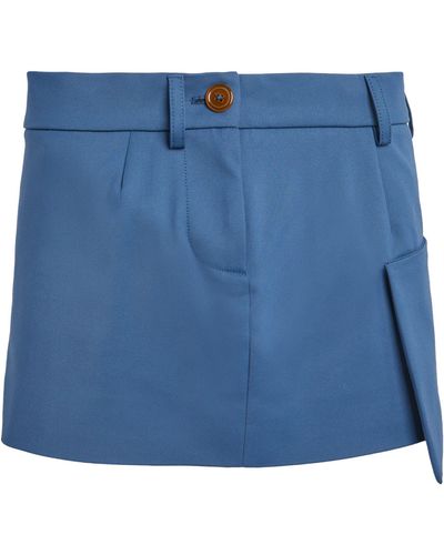 Vivienne Westwood Assymetric Tailored Mini Skirt - Blue