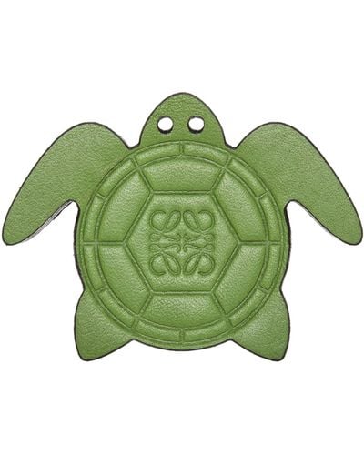 Loewe X Paula's Ibiza Leather Sea Turtle Keychain - Green