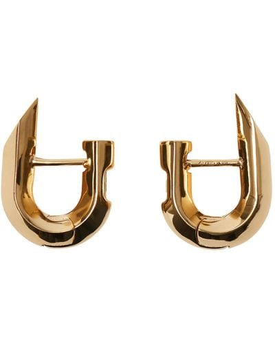 Burberry Gold-plated Hollow Spike Hoop Earrings - Metallic