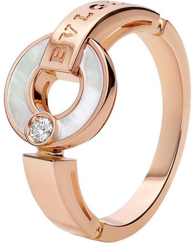 BVLGARI Rose Gold, Diamond And Mother-of-pearl Ring - Metallic