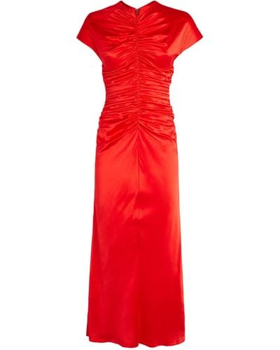 TOVE Silk Aubree Midi Dress - Red