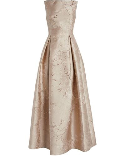 Talbot Runhof Floral Sleeveless Gown - Metallic