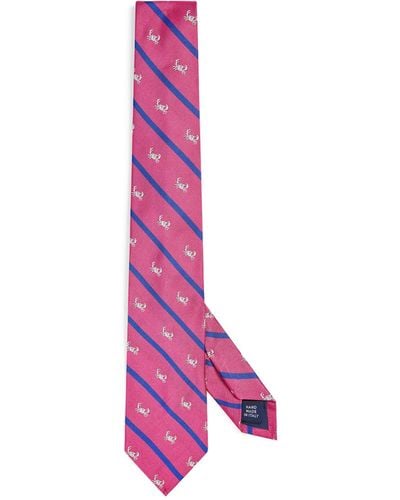 Polo Ralph Lauren Silk Striped Crab Tie - Pink