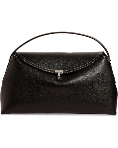 Totême Leather T-lock Top-handle Bag - Black