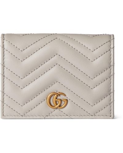 Gucci Leather Gg Marmont Card Case - Metallic