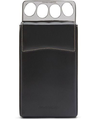 Alexander McQueen Leather Knuckleduster Phone Cross-body Bag - Black
