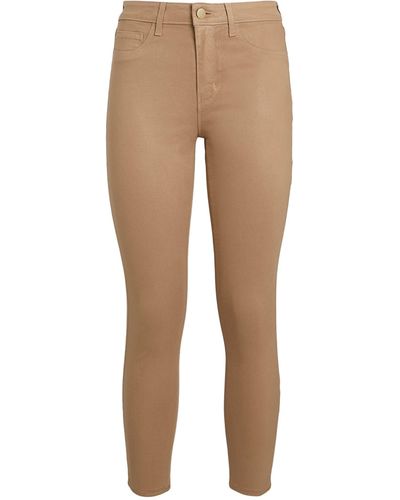 L'Agence Margot High-rise Coated Skinny Jeans - Brown