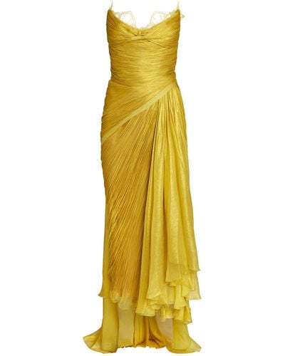 Maria Lucia Hohan Silk Strapless Julie Gown - Yellow
