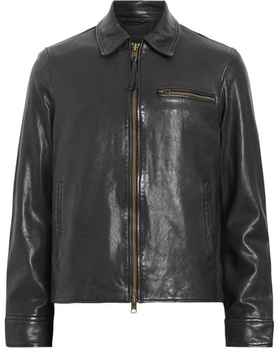 AllSaints Leather Miller Jacket - Black