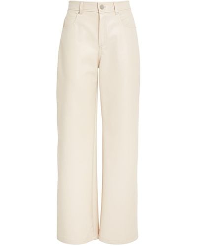 MAX&Co. Faux Leather Trousers - White