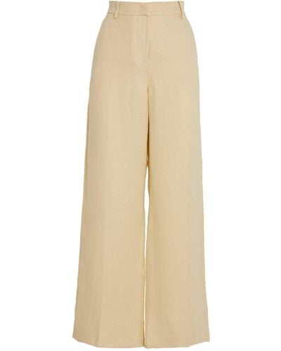 Weekend by Maxmara Cotton-linen Zircone Trousers - Natural