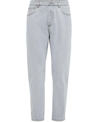 Brunello Cucinelli Denim Leisure Fit 5-pocket Trousers - Grey